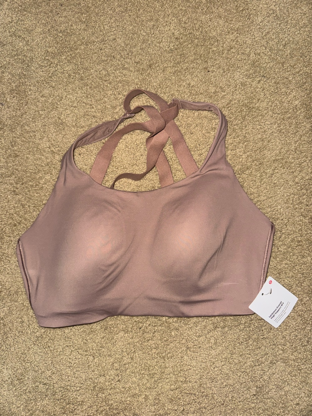 lululemon athletica mauve/pink high-neck sports bra
